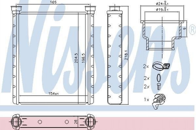 Радіатор пічки NISSENS 72065 Mercedes CLA-Class, A-Class, B-Class, GLA-Class; Infiniti Q A2468300161, 2468300161, 271105DA0A