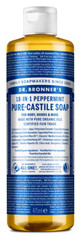 Рідке мило Dr. Bronner's Pure Castile Liquid Soap Peppermint 475 мл (18787243350)