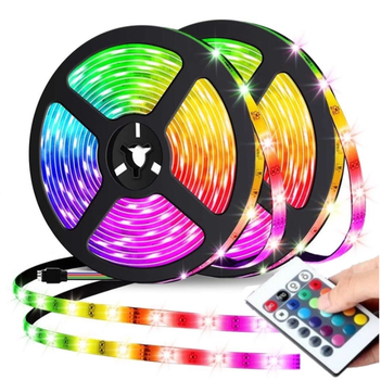 Світлодіодна LED стрічка RGB 5050 Multicolor 5м 12V з Bluetooth керуванням пульт, контролер, адаптер