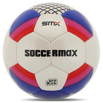 М'яч футбольний №5 CRYSTAL SOCCERMAX (№5, 5 сл., пошитий вручну, білий-Червоний) (FB-4192_Білий-Червоний)