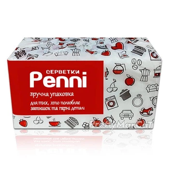 Салфетки бумажные PENNI 1 Слой Белые 140 шт