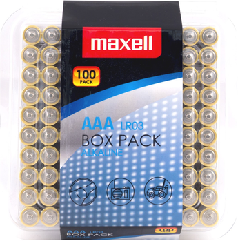 Батарейка лужна Maxell Alkaline LR03/AAA 1.5V Pack 100 шт (MXBLR100AAA)