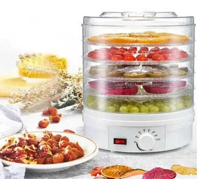 Сушильний апарат для фруктів, овочів та інших продуктів 800W Сушилка дегідратор 5 секцій Zepline