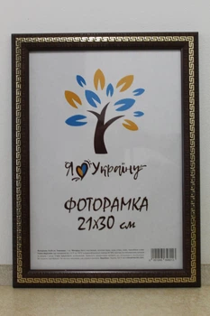 Фоторамка 21Х30, (А4), вишневий із золотою змійкою, 2416-152-9, СКЛО + КАРТОН