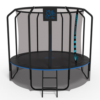 Батут дитячий FitToSky 312 см Premium Black з сіткою та сходами