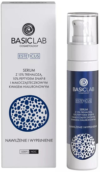 Serum do twarzy BasicLab Esteticus Serum Moisturizing and Filling 15% Trehalose 10% Peptide 50 ml (5907637951741)