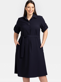 Сукня-сорочка міді літня жіноча Karko SB637 42/44 Темно-синя (5903676126164)
