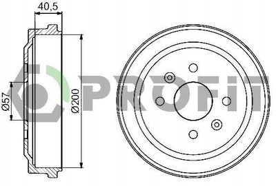 Тормозной барабан PROFIT 50200005 Chevrolet Aveo 96470999