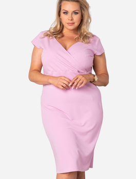 Sukienka ołówkowa damska Plus Size Karko SA616 54-56 Różowa (5903676029427)