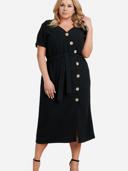 Плаття-сорочка міді літнє жіноче Karko SB879 42-44 Чорне (5903676154457)
