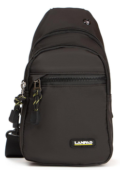 Тканевая мужская сумка Lanpad черная для парня через плечо (277898)