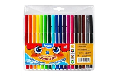 Фломастери Marco Super Washable 18 кол