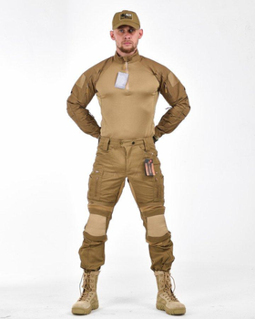 Тактический штурмовой костюм с наколенниками штаны+убакс 3XL койот (87075)
