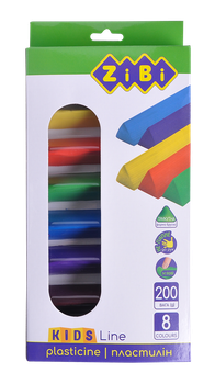 Пластилін ZiBi KIDS Line трикутний 8 кольорів 200г (ZB.6226)