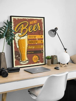 Вінтажний пивний постер / Beer / Пивний плакат / Beer Menu