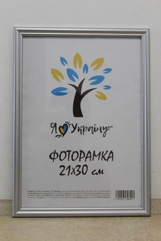 Фоторамка 21Х30, (А4), серебро, 1515-х230М б/з, СТЕКЛО + КАРТОН
