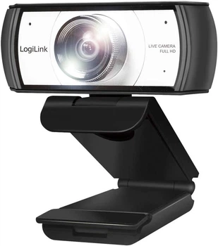 Конференционная HD USB веб-камера LogiLink UA0377 двойной микрофон с шумоподавлением Черный