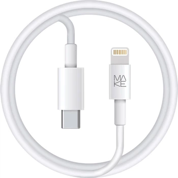 Кабель MAKE Type-C to Lightning 3A 1.2 м TPE White (MCB-LT2WH)