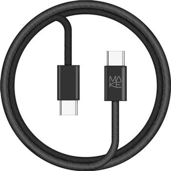 Кабель MAKE Type-C to Type-C PD 65W 1 м Nylon Black (MCB-CN1BK)