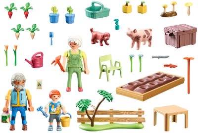 Набір фігурок Playmobil Country Idyllic Vegetable Garden with Grandparents з аксесуарами 69 предметів (4008789714435)