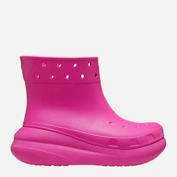 Жіночі гумові чоботи низькі Crocs Classic Crush Rain Boot 207946-JUIC 38-39 Рожеві (196265225439)