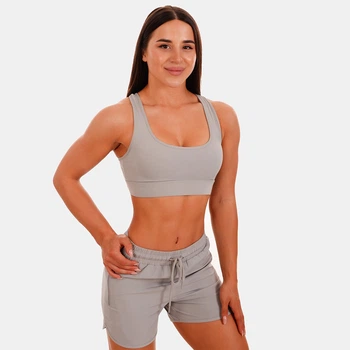 Спортивний топ Mesh Panel Grey XS - GymBeam
