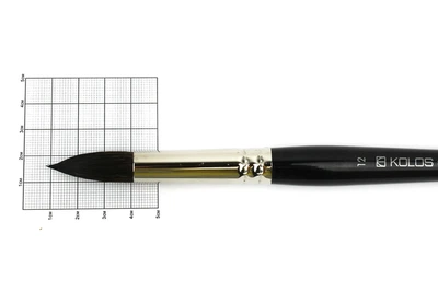 Кисть белка круглая Kolos Classic 3049R, №12, короткая ручка