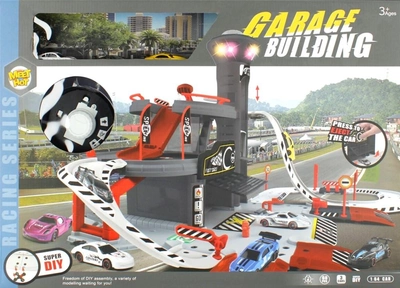 Zestaw do zabawy Meet Hot Garage Bulding Parking wyścigowy z samochodami i akcesoriami (5904335848427)