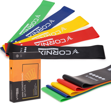 Резинки для фітнесу CorniX Mini Power Band набір 5 шт 1-20 кг (XR-0045)