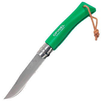 Нож складной Opinel №7 Inox Trekking (длина: 185мм, лезвие: 80мм), зеленый