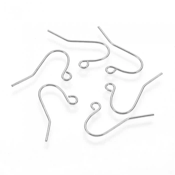 Швензы Крючок, Железо, Платина, 19x16мм, Отерстие 2мм, Пин 0.8мм, 100 шт