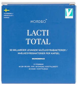 Пробіотики NORDBO LactiTotal Vegan 60 капсул (7350076867322)
