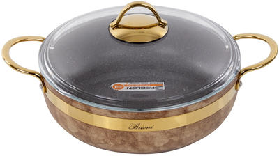 Сотейник Brioni антипригарный Royal Stone Ti̇gereye Gold 26 см 2.8 л (764-050)
