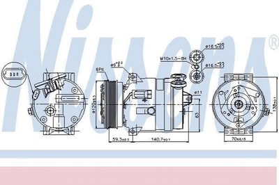 Компрессор кондиционера NISSENS 89057 Opel Vectra, Frontera; Cadillac BLS 0000071789739, 1840996, 1854011