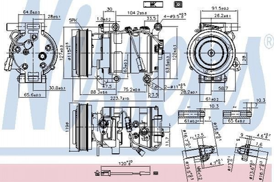 Компресор кондиціонера NISSENS 89351 Mazda 3, 5 CC2961450G, CC2961K00, CC2961K00A