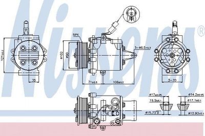 Компресор кондиціонера NISSENS 89591 Mitsubishi Colt 7813A138, MR568860, MR7813A138