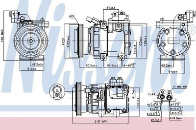 Компресор кондиціонера NISSENS 89085 Hyundai Elantra, Coupe, Lantra, Matrix 977012C000, 977012D000