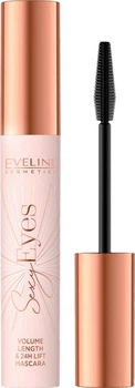 Туш для вій Eveline Sexy Eyes Volume Length 24h Lift Mascara Об'ємна та подовжуюча з ефектом ліфтингу Чорна 7 мл (5903416037866)
