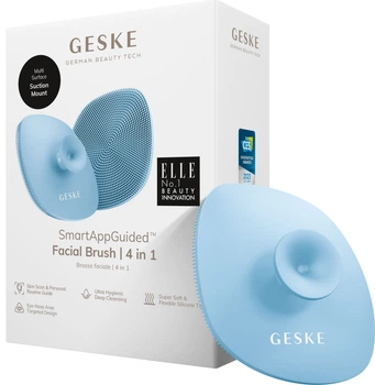 Щетка для лица GESKE Facial Brush 4 в 1 Aquamarine (аквамарин) с держателем