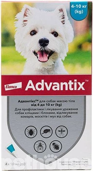 Advantix (Адвантикс) by Bayer Animal - Капли от блох и клещей для собак от 4 до 10 кг (1 пипетка)