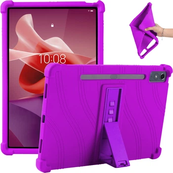Силіконовий чохол із підставкою для Lenovo Tab P12 TB370FU / Xiaoxin Pad Pro 12.7 TB371FC Purple