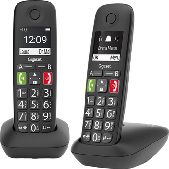 Телефон стаціонарний Gigaset E290 DUO Black (L36852-H2901-D201)