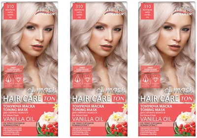 Упаковка тонирующей маски для волос Acme Color Hair Care Ton oil mask №310 Ванильное небо 30 мл х 3 шт (ROZ6400230631)