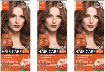 Упаковка тонирующей маски для волос Acme Color Hair Care Ton oil mask №067 Капучино 30 мл х 3 шт (ROZ6400230633)