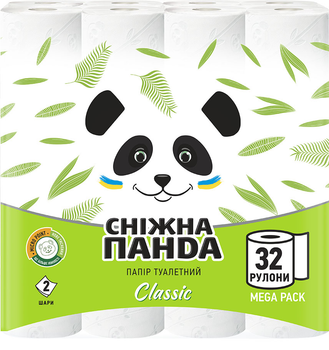 Туалетний папір Сніжна Панда Classic 2 шари 32 рулони (4820183971593)