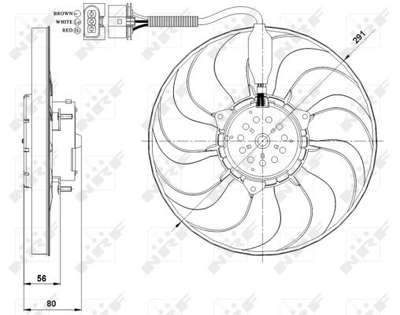 Вентилятор охлаждения двигателя NRF 47392 Volkswagen Golf, Bora; Audi TT, A3; Seat Toledo, Leon 1J0959455R