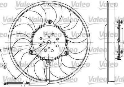 Вентилятор охлаждения двигателя Valeo 698612 Audi A4 8E0959455C, 8E0959455M