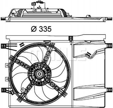 Вентилятор охлаждения двигателя MAHLE / KNECHT CFF 182 000P Citroen Nemo; Peugeot Bipper 1253P2, 51810260, 52119648