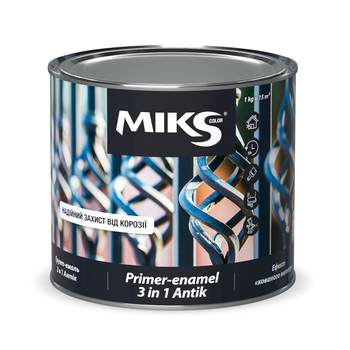 Грунт-емаль 3 в 1 Miks Color Antik антрацит 0.75л