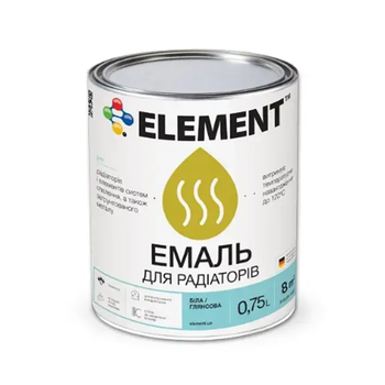 Акриловая эмаль для радиаторов Element глянцевая 0.75л